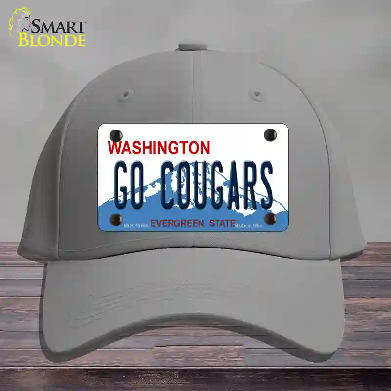 Go Cougars Washington Novelty License Plate Hat Cotton / Gray