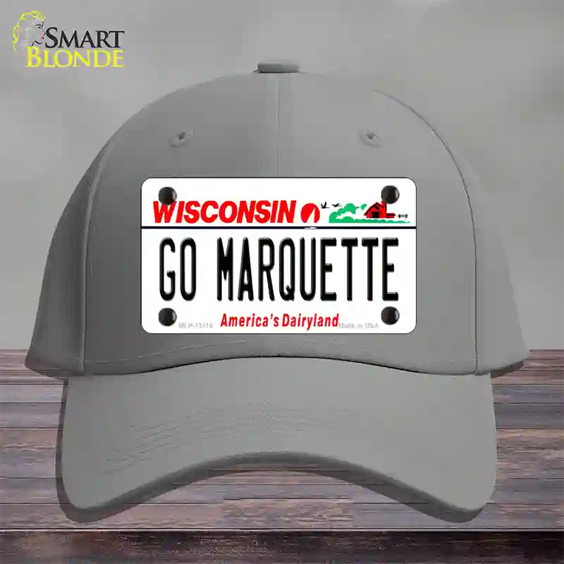 Go Marquette Novelty License Plate Hat Cotton / Gray