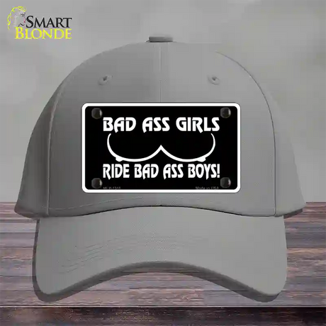 Bad Ass Girls Novelty License Plate Hat Cotton / Gray