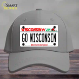 Go Wisconsin Novelty License Plate Hat Cotton / Gray