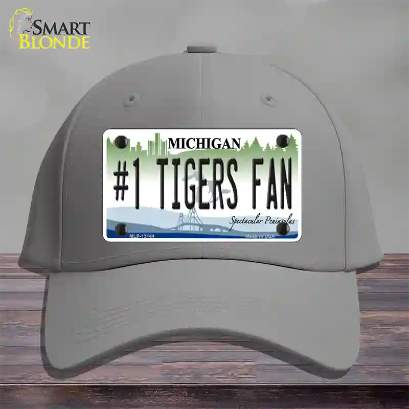 Number 1 Tigers Fan Novelty License Plate Hat Tag Cotton / Gray