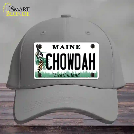 Chowdah Maine Novelty License Plate Hat Cotton / Gray