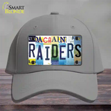 Raiders Strip Art Novelty License Plate Hat Tag Cotton / Gray