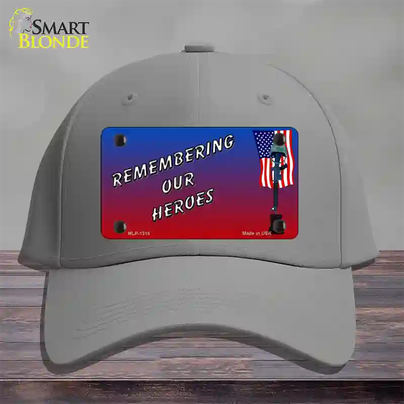 Remembering Our Heroes Novelty License Plate Hat Cotton / Gray