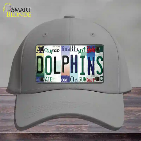 Dolphins Strip Art Novelty License Plate Hat Tag Cotton / Gray