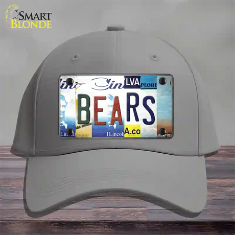 Bears Strip Art Novelty License Plate Hat Tag Cotton / Gray