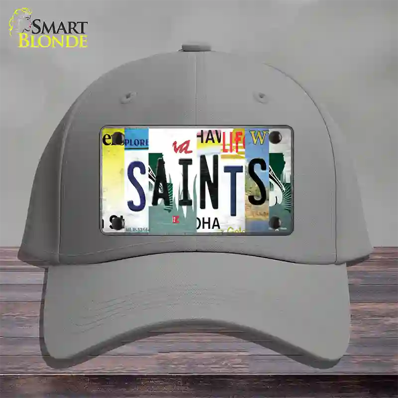 Saints Strip Art Novelty License Plate Hat Tag Cotton / Gray