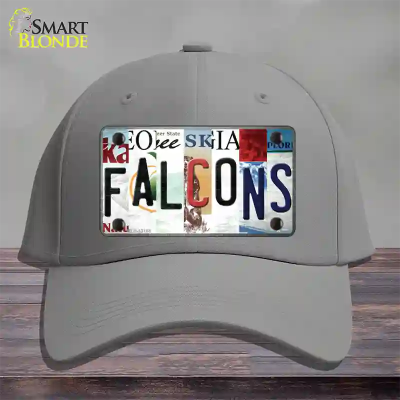 Falcons Strip Art Novelty License Plate Hat Tag Cotton / Gray