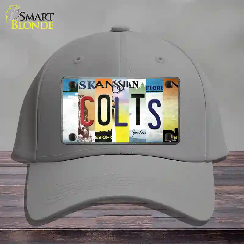 Colts Strip Art Novelty License Plate Hat Tag Cotton / Gray