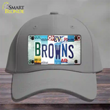 Browns Strip Art Novelty License Plate Hat Tag Cotton / Gray