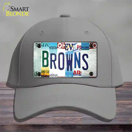 Browns Strip Art Novelty License Plate Hat Tag Cotton / Gray