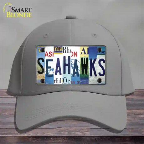 Seahawks Strip Art Novelty License Plate Hat Tag Cotton / Gray