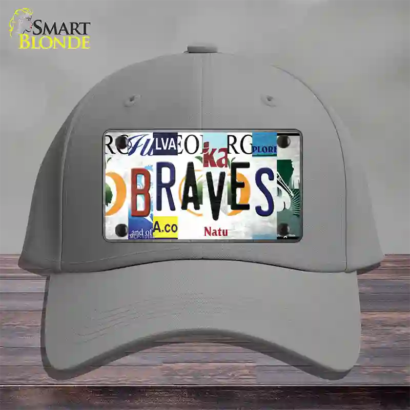 Braves Strip Art Novelty License Plate Hat Tag Cotton / Gray