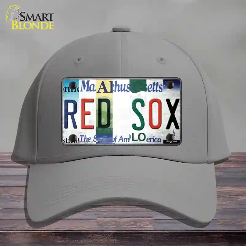 Red Sox Strip Art Novelty License Plate Hat Tag Cotton / Gray