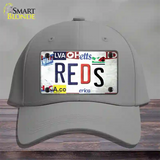 Reds Strip Art Novelty License Plate Hat Tag Cotton / Gray