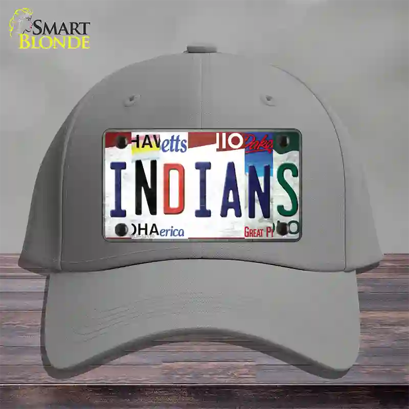 Indians Strip Art Novelty License Plate Hat Tag Cotton / Gray