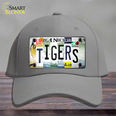 Tigers Strip Art Novelty License Plate Hat Tag Cotton / Gray