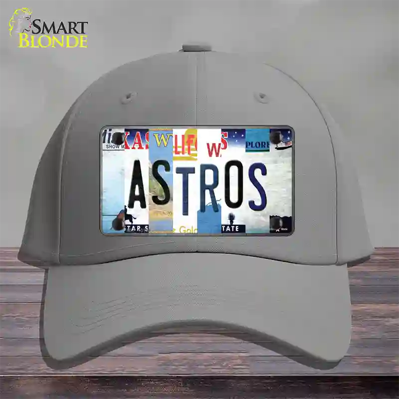 Astros Strip Art Novelty License Plate Hat Tag Cotton / Gray