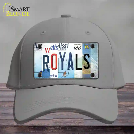 Royals Strip Art Novelty License Plate Hat Tag Cotton / Gray