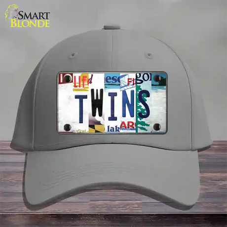 Twins Strip Art Novelty License Plate Hat Tag Cotton / Gray