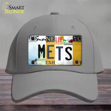 Mets Strip Art Novelty License Plate Hat Tag Cotton / Gray