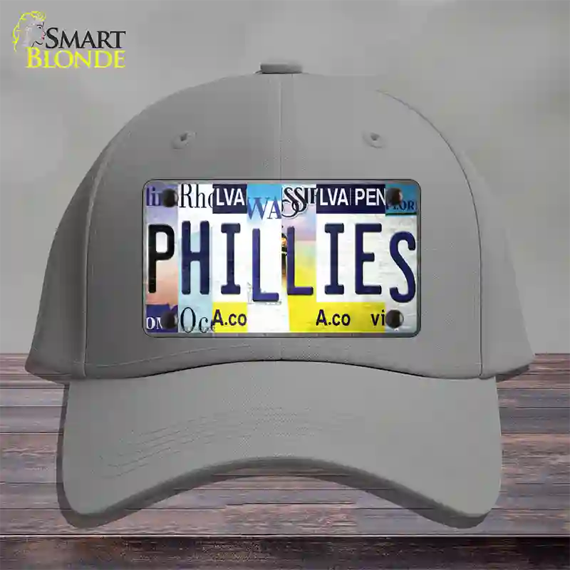 Phillies Strip Art Novelty License Plate Hat Tag Cotton / Gray