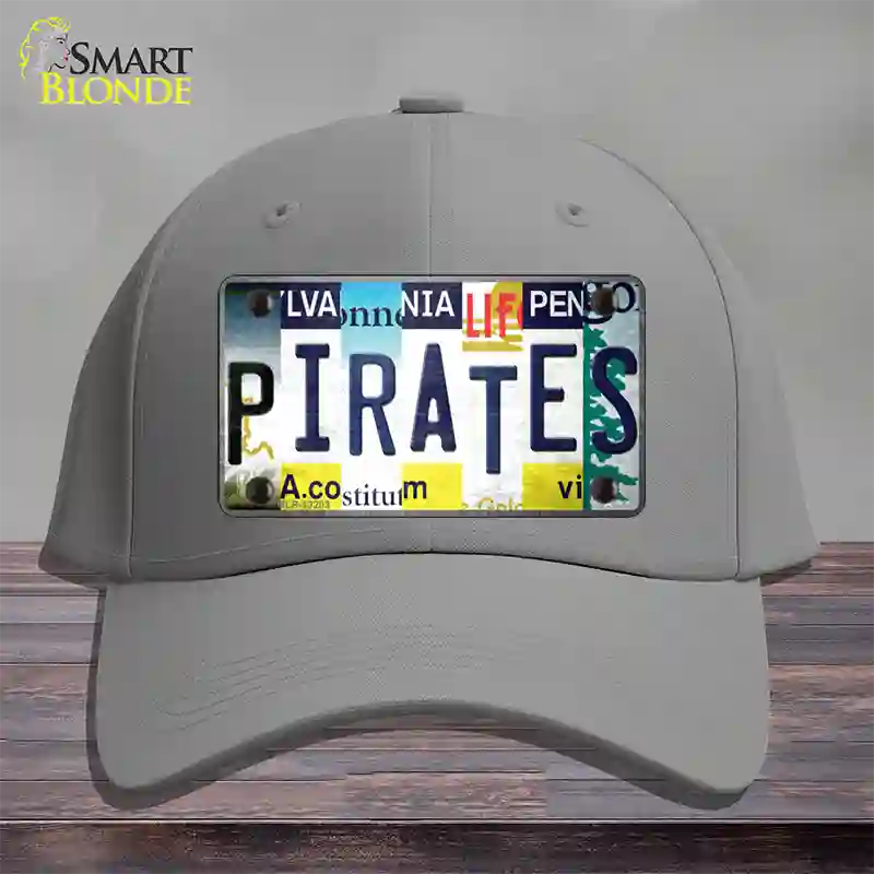 Pirates Strip Art Novelty License Plate Hat Tag Cotton / Gray