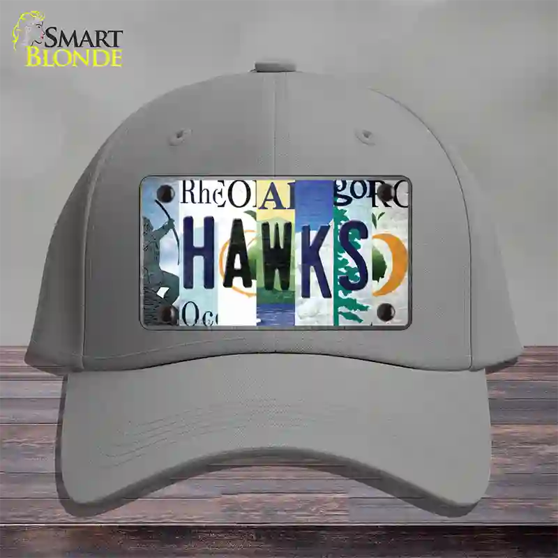 Hawks Strip Art Novelty License Plate Hat Tag Cotton / Gray