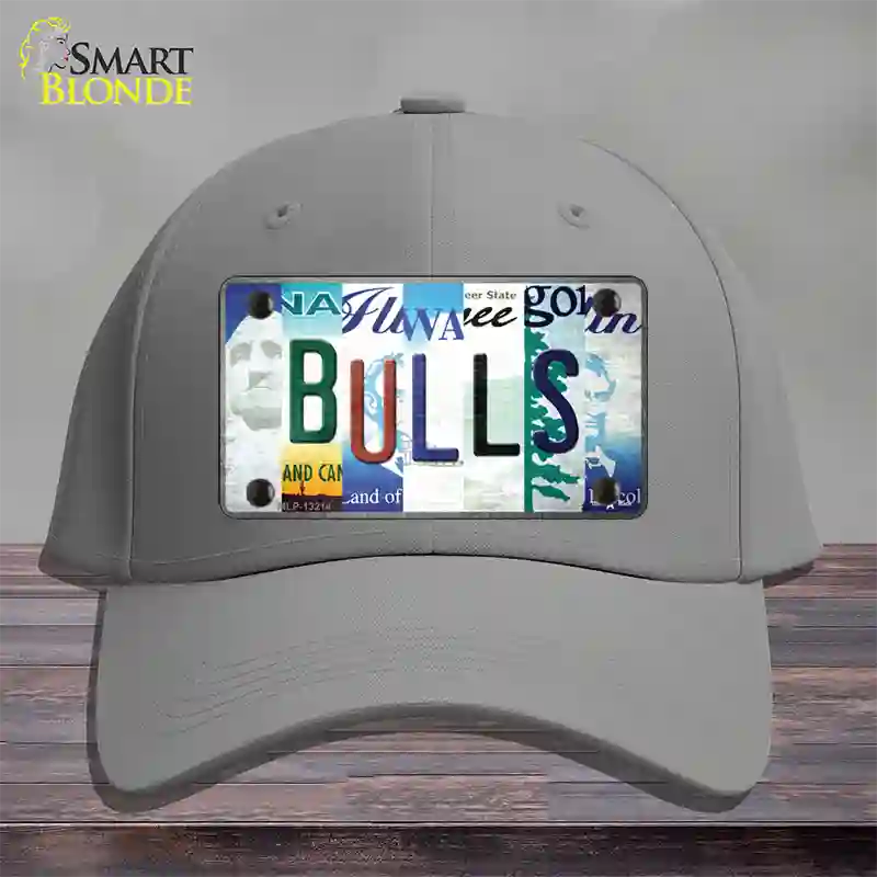 Bulls Strip Art Novelty License Plate Hat Tag Cotton / Gray