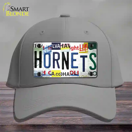 Hornets Strip Art Novelty License Plate Hat Tag Cotton / Gray