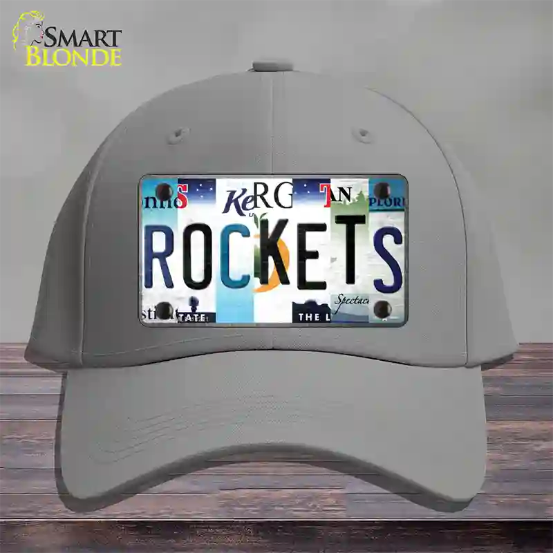 Rockets Strip Art Novelty License Plate Hat Tag Cotton / Gray