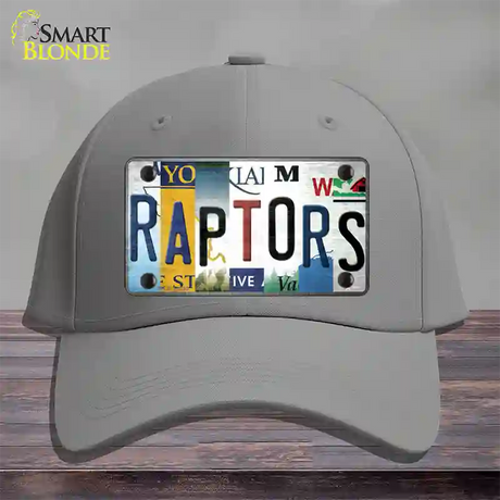 Raptors Strip Art Novelty License Plate Hat Tag Cotton / Gray