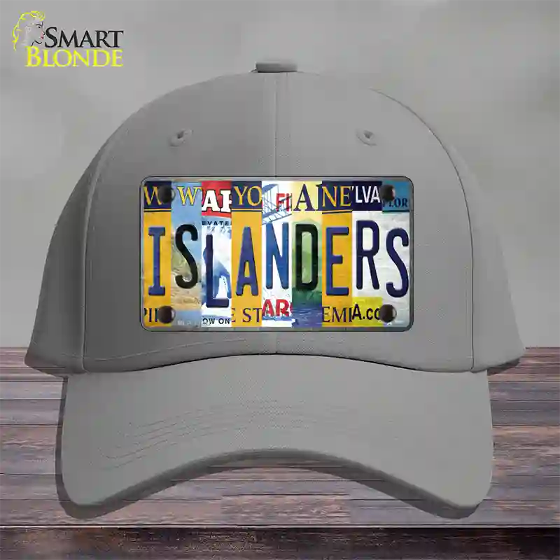 Islanders Strip Art Novelty License Plate Hat Tag Cotton / Gray