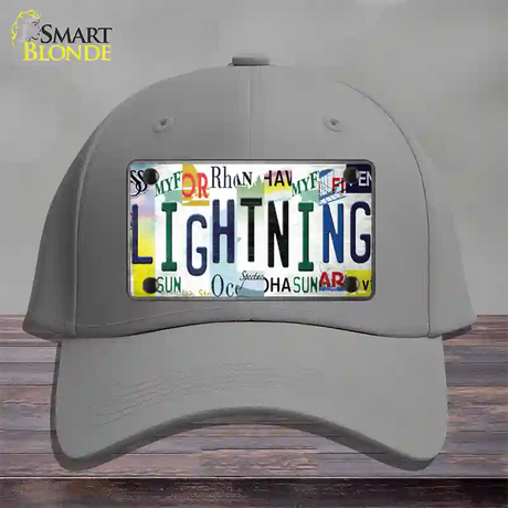 Lightning Strip Art Novelty License Plate Hat Tag Cotton / Gray