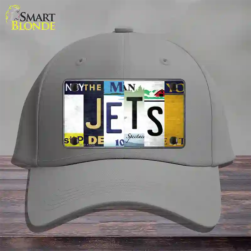 Jets Hockey Strip Art Novelty License Plate Hat Tag Cotton / Gray