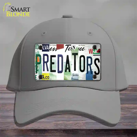 Predators Strip Art Novelty License Plate Hat Tag Cotton / Gray