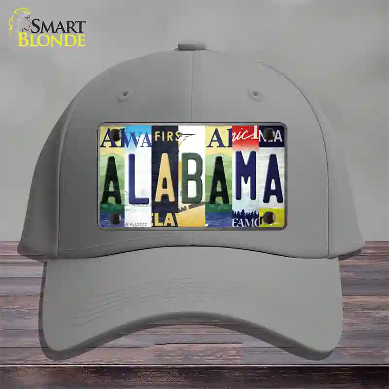 Alabama Strip Art Novelty License Plate Hat Tag Cotton / Gray