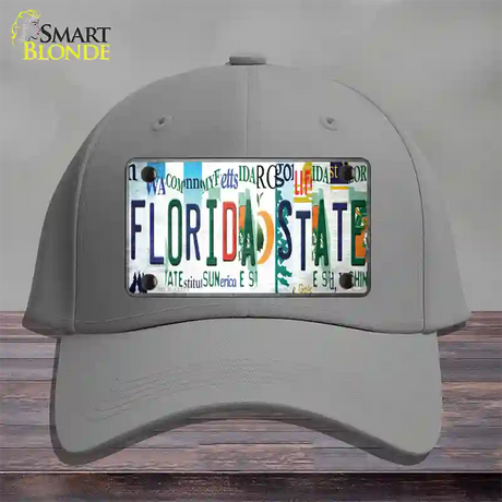 Florida State Strip Art Novelty License Plate Hat Tag Cotton / Gray