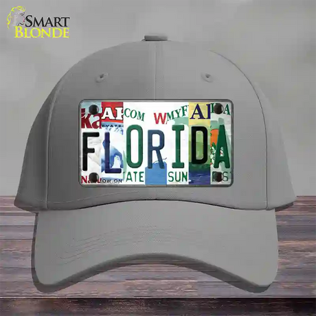 Florida Strip Art Novelty License Plate Hat Tag Cotton / Gray