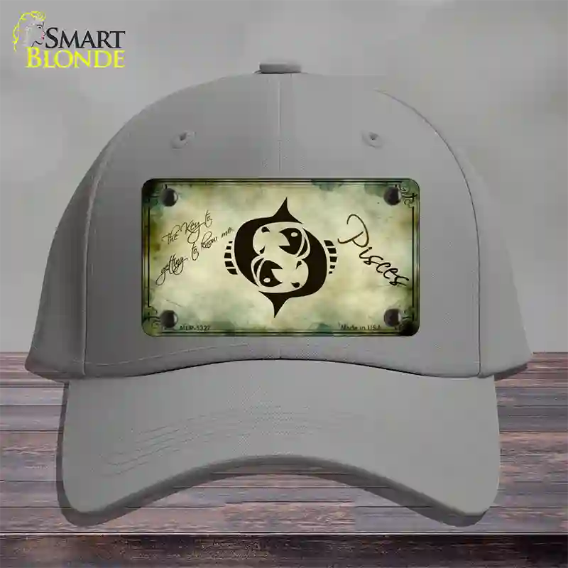 Pisces Zodiac Novelty License Plate Hat Cotton / Gray