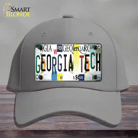 Georgia Tech Strip Art Novelty License Plate Hat Tag Cotton / Gray