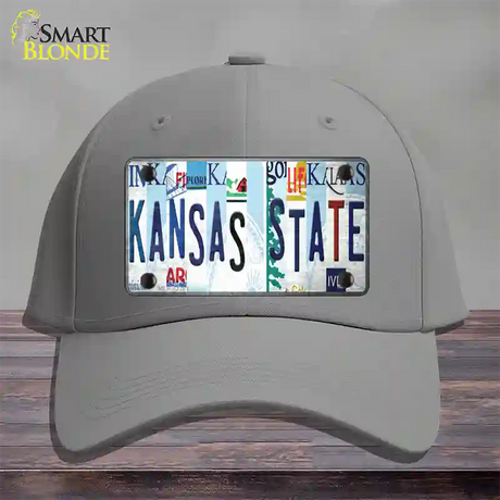 Kansas State Strip Art Novelty License Plate Hat Tag Cotton / Gray