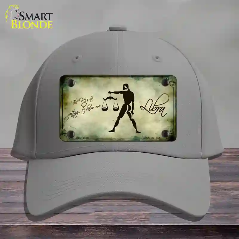 Libra Zodiac Novelty License Plate Hat Cotton / Gray