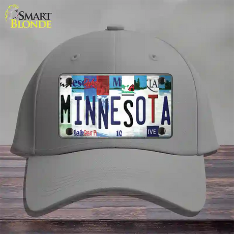 Minnesota Strip Art Novelty License Plate Hat Tag Cotton / Gray