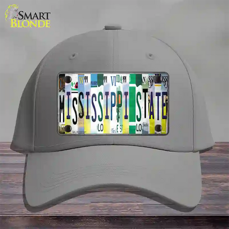 Mississippi State Strip Art Novelty License Plate Hat Tag Cotton / Gray