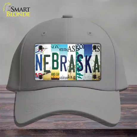 Nebraska Strip Art Novelty License Plate Hat Tag Cotton / Gray