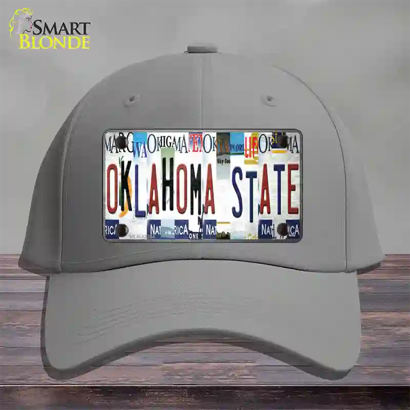 Oklahoma State Strip Art Novelty License Plate Hat Tag Cotton / Gray