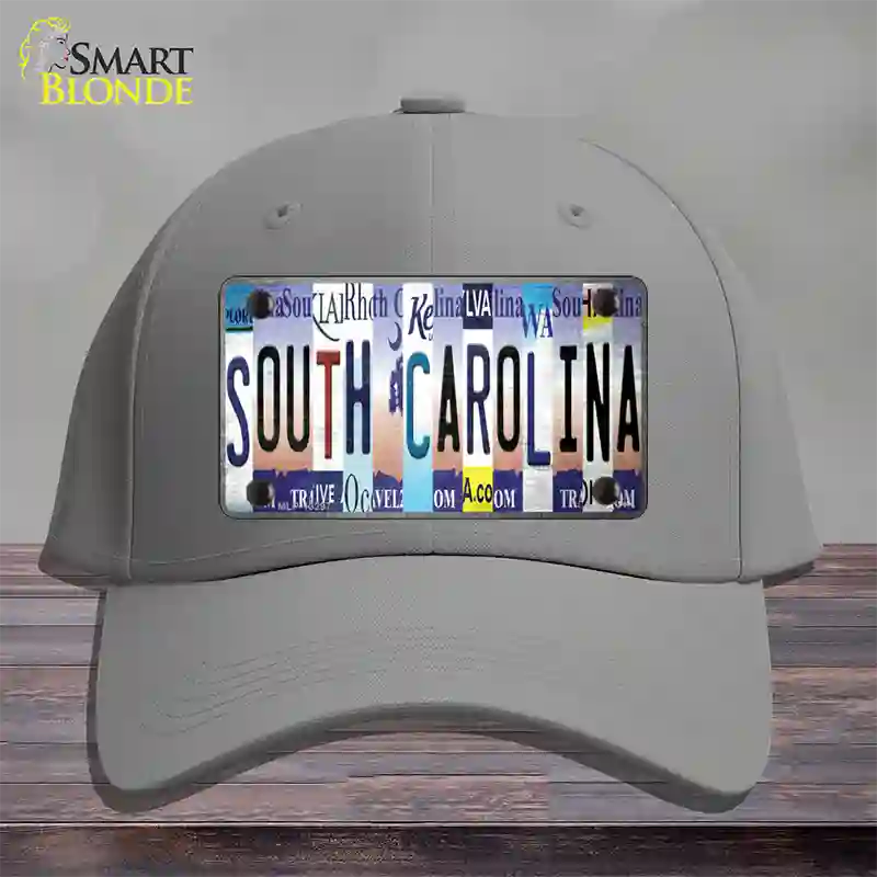 South Carolina Strip Art Novelty License Plate Hat Tag Cotton / Gray