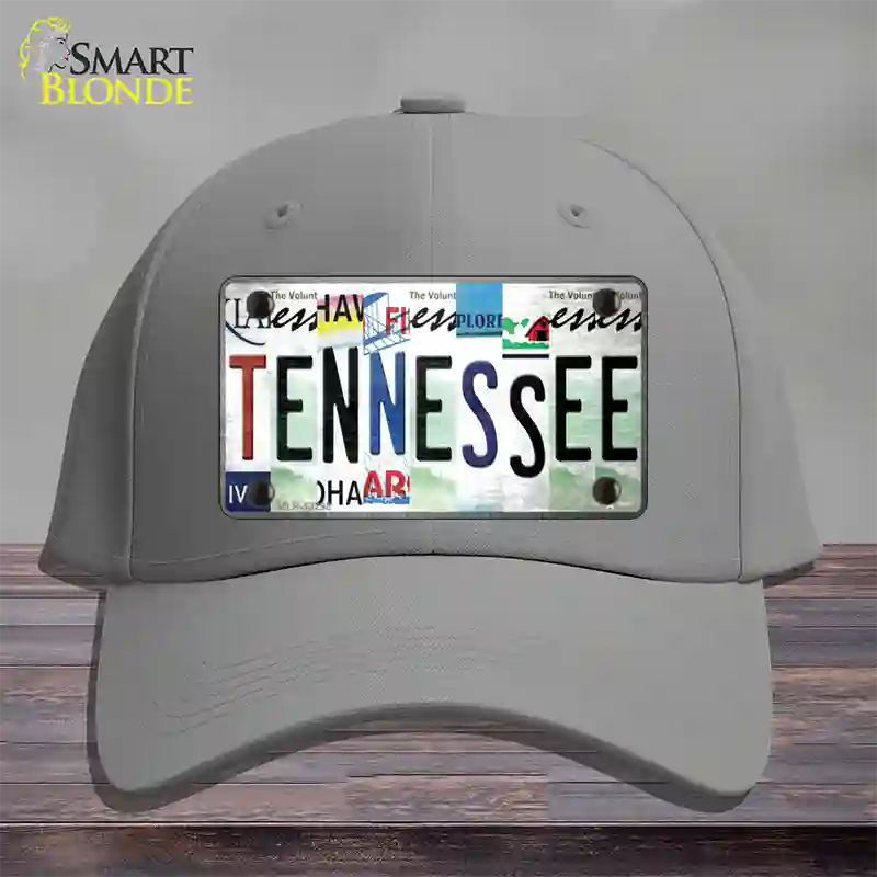 Tennessee Strip Art Novelty License Plate Hat Tag Cotton / Gray