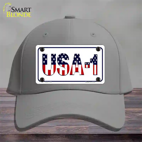 USA 1 Novelty License Plate Hat Cotton / Gray